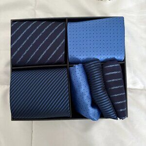 HISDERN Mens Ties & Pocket Square Set Business Elegant Ties Classic 3pcs New